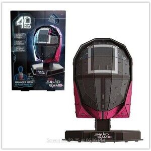 Squid Games Manager Mask 3D Model Kit 4D Build, Puzzle Netflix w Stand NEW